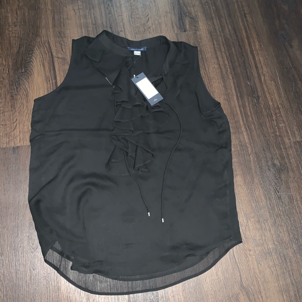 Tommy Hilfiger black ruffle tank top